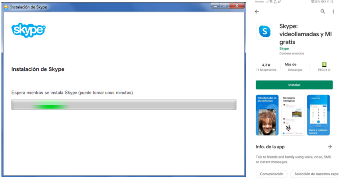 Captura pantalla instalación Skype