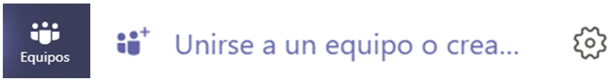 Icono Equipo y Botón para unirse o crear equipos