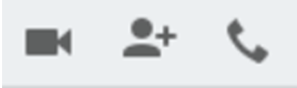 Iconos para realizar llamadas y grupos Hangouts
